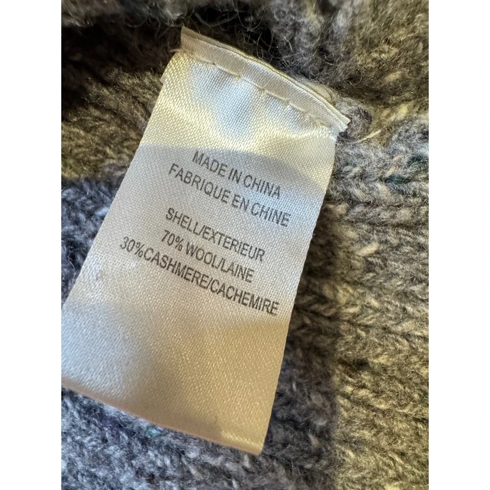 Theory Wool Cashmere Blend Turtleneck Sweater Poncho‎ Gray Short Sleeve Women S